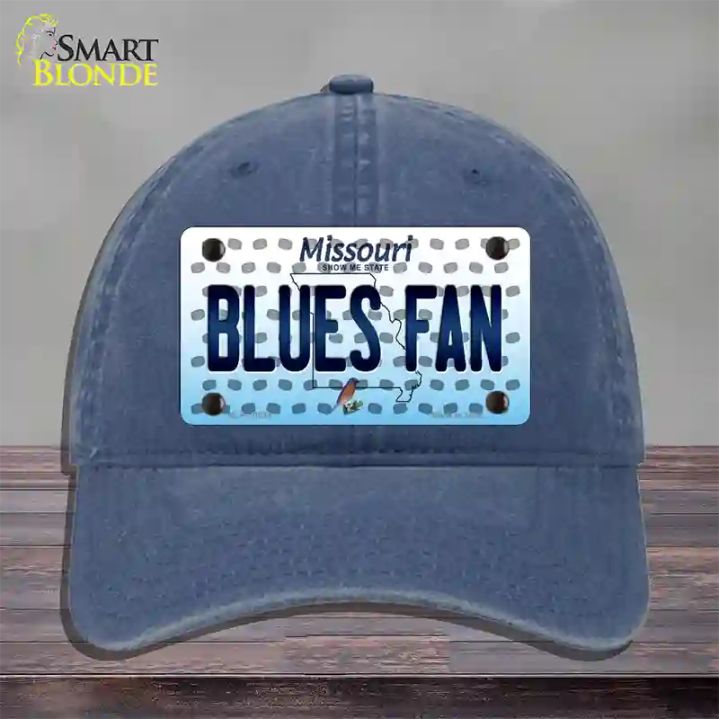 Blues Fan Missouri Novelty License Plate Hat Unconstructed Cotton / Navy