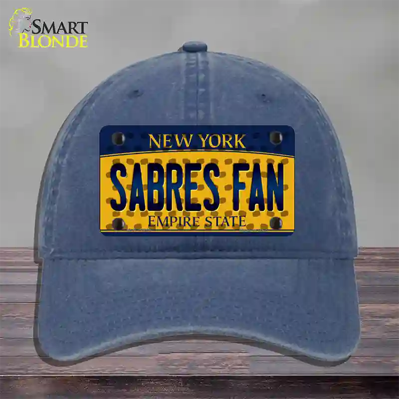 Sabres Fan New York Novelty License Plate Hat Unconstructed Cotton / Navy