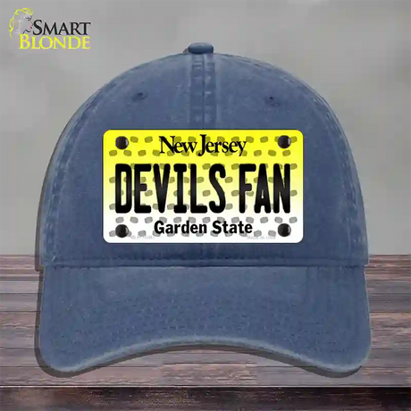 Devils Fan New Jersey Novelty License Plate Hat Unconstructed Cotton / Navy