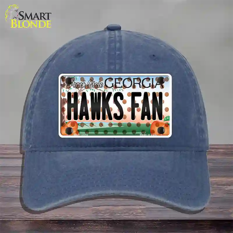 Hawks Fan Georgia Novelty License Plate Hat Unconstructed Cotton / Navy