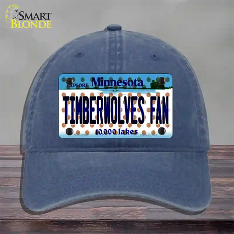 Timberwolves Fan Minnesota Novelty License Plate Hat Unconstructed Cotton / Navy