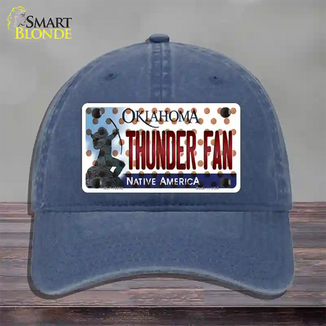 Thunder Fan Oklahoma Novelty License Plate Hat Unconstructed Cotton / Navy