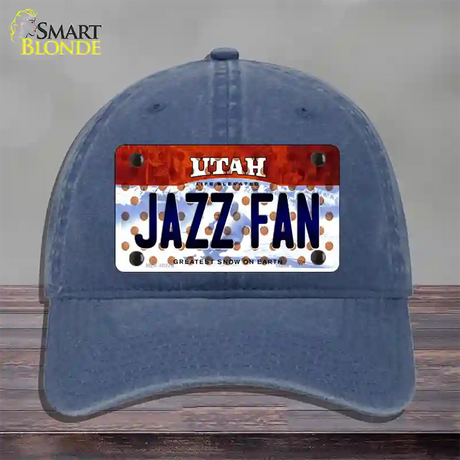 Jazz Fan Utah Novelty License Plate Hat Unconstructed Cotton / Navy