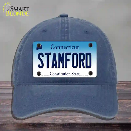 Stamford Connecticut Novelty License Plate Hat Unconstructed Cotton / Navy