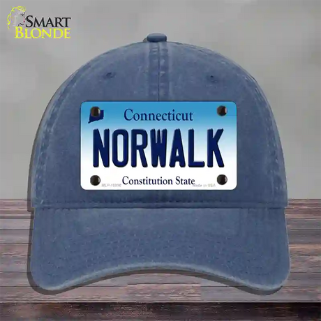 Norwalk Connecticut Novelty License Plate Hat Unconstructed Cotton / Navy