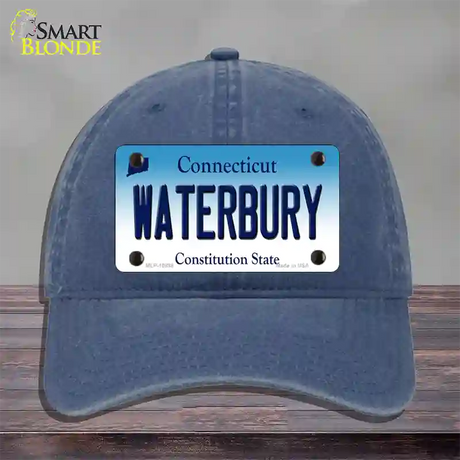 Waterbury Connecticut Novelty License Plate Hat Unconstructed Cotton / Navy