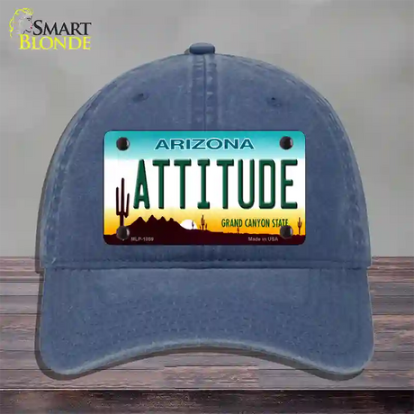 Arizona Attitude Novelty License Plate Hat Unconstructed Cotton / Navy