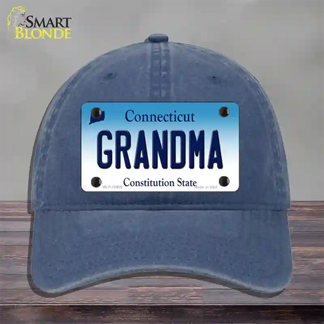 Grandma Connecticut Novelty License Plate Hat Unconstructed Cotton / Navy