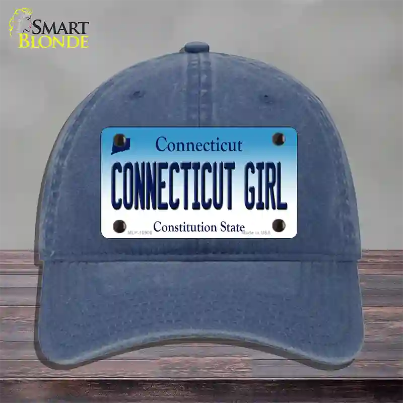 Connecticut Girl Connecticut Novelty License Plate Hat Unconstructed Cotton / Navy