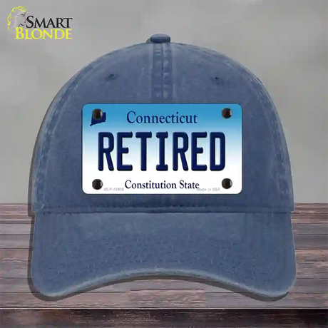 Retired Connecticut Novelty License Plate Hat Unconstructed Cotton / Navy