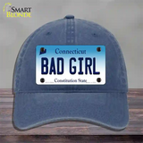 Bad Girl Connecticut Novelty License Plate Hat Unconstructed Cotton / Navy