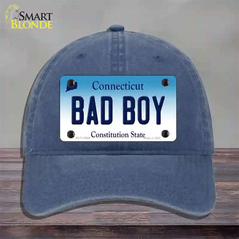 Bad Boy Connecticut Novelty License Plate Hat Unconstructed Cotton / Navy