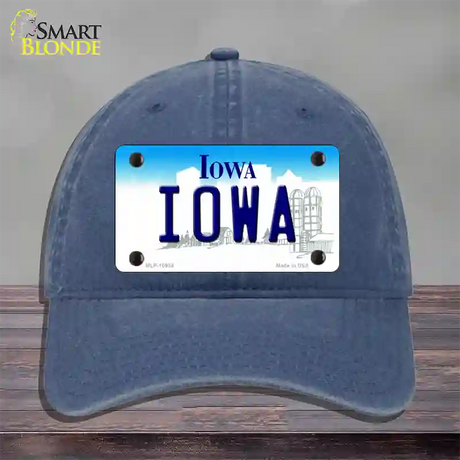 Iowa State Novelty License Plate Hat Unconstructed Cotton / Navy