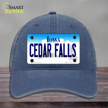 Cedar Falls Iowa Novelty License Plate Hat Unconstructed Cotton / Navy