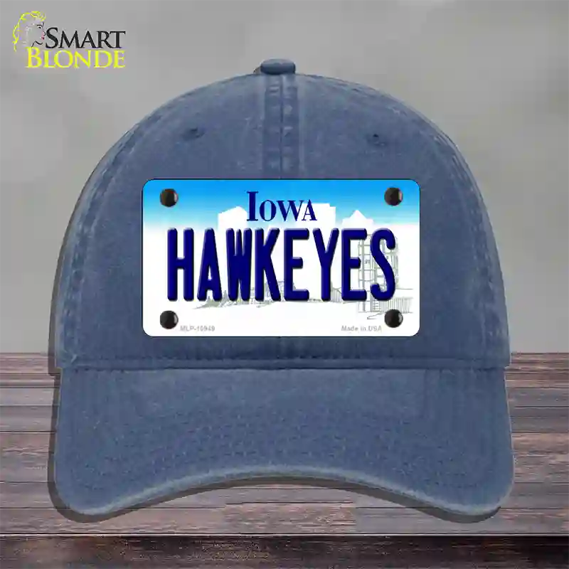 Hawkeyes Iowa Novelty License Plate Hat Unconstructed Cotton / Navy