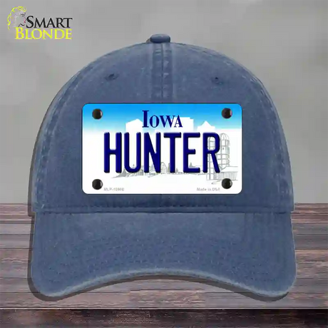 Hunter Iowa Novelty License Plate Hat Unconstructed Cotton / Navy