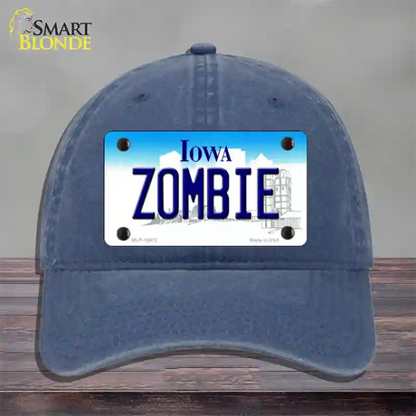 Zombie Iowa Novelty License Plate Hat Unconstructed Cotton / Navy