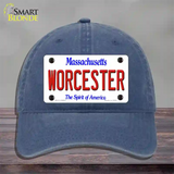 Worcester Massachusetts Novelty License Plate Hat Unconstructed Cotton / Navy