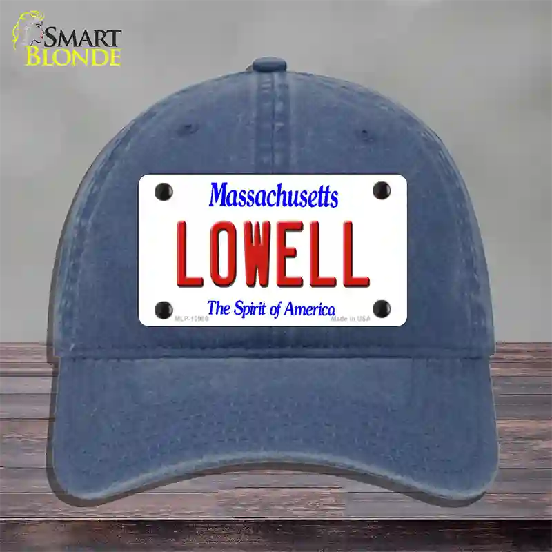 Lowell Massachusetts Novelty License Plate Hat Unconstructed Cotton / Navy