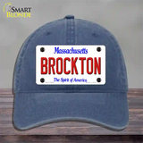 Brockton Massachusetts Novelty License Plate Hat Unconstructed Cotton / Navy