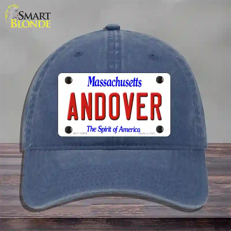 Andover Massachusetts Novelty License Plate Hat Unconstructed Cotton / Navy