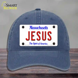 Jesus Massachusetts Novelty License Plate Hat Unconstructed Cotton / Navy