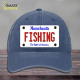 Fishing Massachusetts Novelty License Plate Hat Unconstructed Cotton / Navy