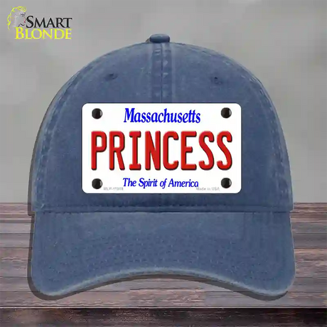 Princess Massachusetts Novelty License Plate Hat Unconstructed Cotton / Navy