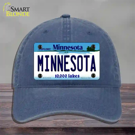 Minnesota State Novelty License Plate Hat Unconstructed Cotton / Navy