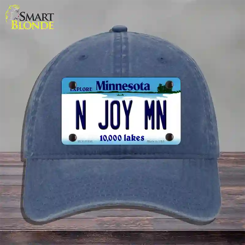 N Joy MN Minnesota Novelty License Plate Hat Unconstructed Cotton / Navy