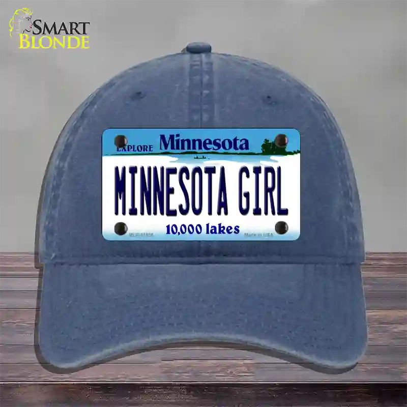 Minnesota Girl Minnesota Novelty License Plate Hat Unconstructed Cotton / Navy