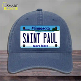 Saint Paul Minnesota State Novelty License Plate Hat Unconstructed Cotton / Navy