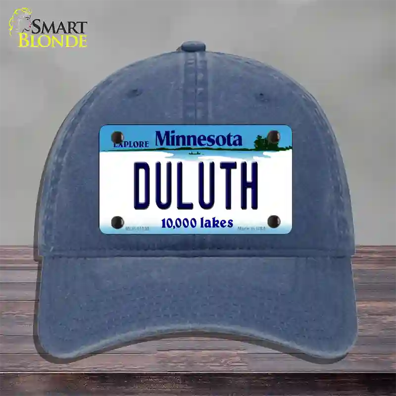 Duluth Minnesota State Novelty License Plate Hat Unconstructed Cotton / Navy