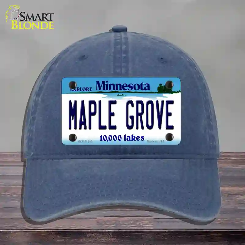 Maple Grove Minnesota State Novelty License Plate Hat Unconstructed Cotton / Navy