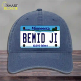 Bemid Ji Minnesota State Novelty License Plate Hat Unconstructed Cotton / Navy