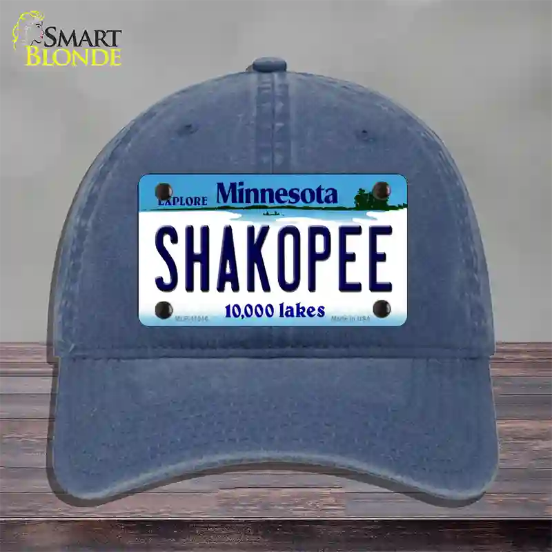 Shakopee Minnesota State Novelty License Plate Hat Unconstructed Cotton / Navy