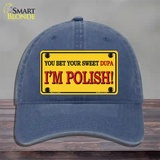 Im Polish Yellow Novelty License Plate Hat Unconstructed Cotton / Navy