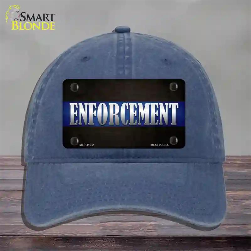 Enforcement Novelty License Plate Hat Unconstructed Cotton / Navy