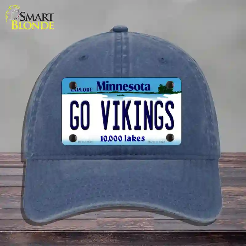 Go Vikings Minnesota Novelty License Plate Hat Unconstructed Cotton / Navy