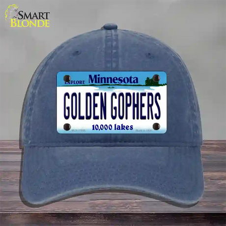 Golden Gophers Minnesota State Novelty License Plate Hat Unconstructed Cotton / Navy