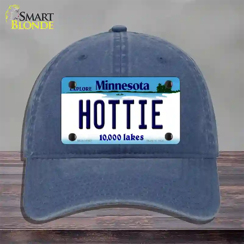 Hottie Minnesota State Novelty License Plate Hat Unconstructed Cotton / Navy