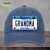 Grandma Minnesota State Novelty License Plate Hat Unconstructed Cotton / Navy