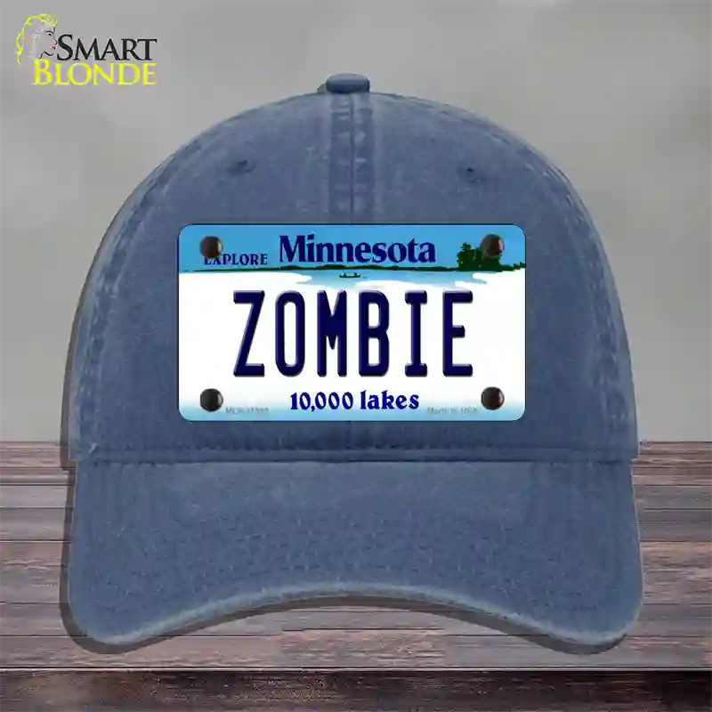 Zombie Minnesota State Novelty License Plate Hat Unconstructed Cotton / Navy