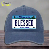 Blessed Minnesota State Novelty License Plate Hat Unconstructed Cotton / Navy