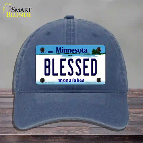 Blessed Minnesota State Novelty License Plate Hat Unconstructed Cotton / Navy