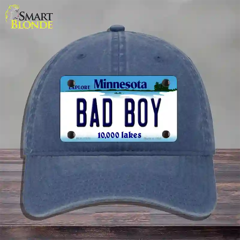 Bad Boy Minnesota State Novelty License Plate Hat Unconstructed Cotton / Navy