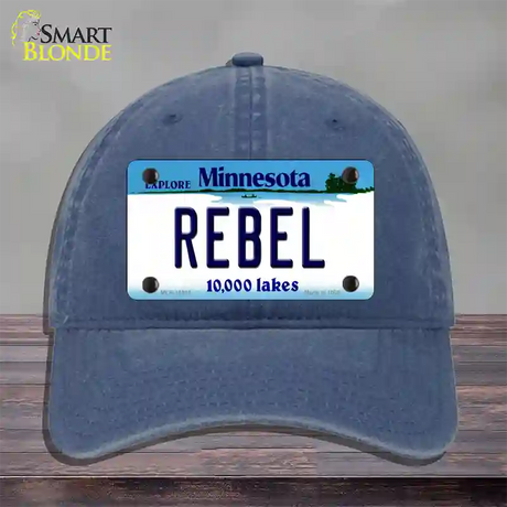 Rebel Minnesota State Novelty License Plate Hat Unconstructed Cotton / Navy