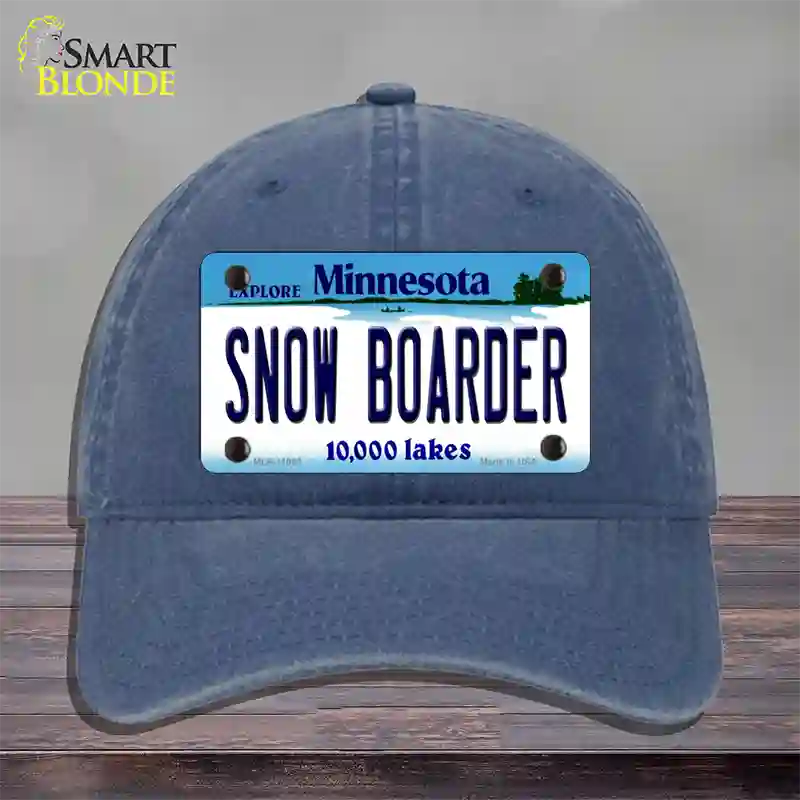 Snow Boarder Minnesota State Novelty License Plate Hat Unconstructed Cotton / Navy