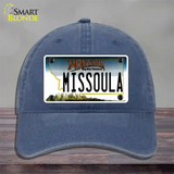 Missoula Montana State Novelty License Plate Hat Unconstructed Cotton / Navy