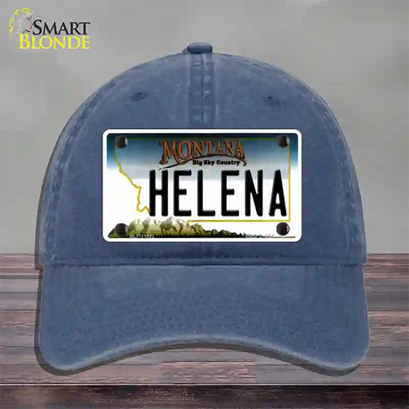 Helena Montana State Novelty License Plate Hat Unconstructed Cotton / Navy